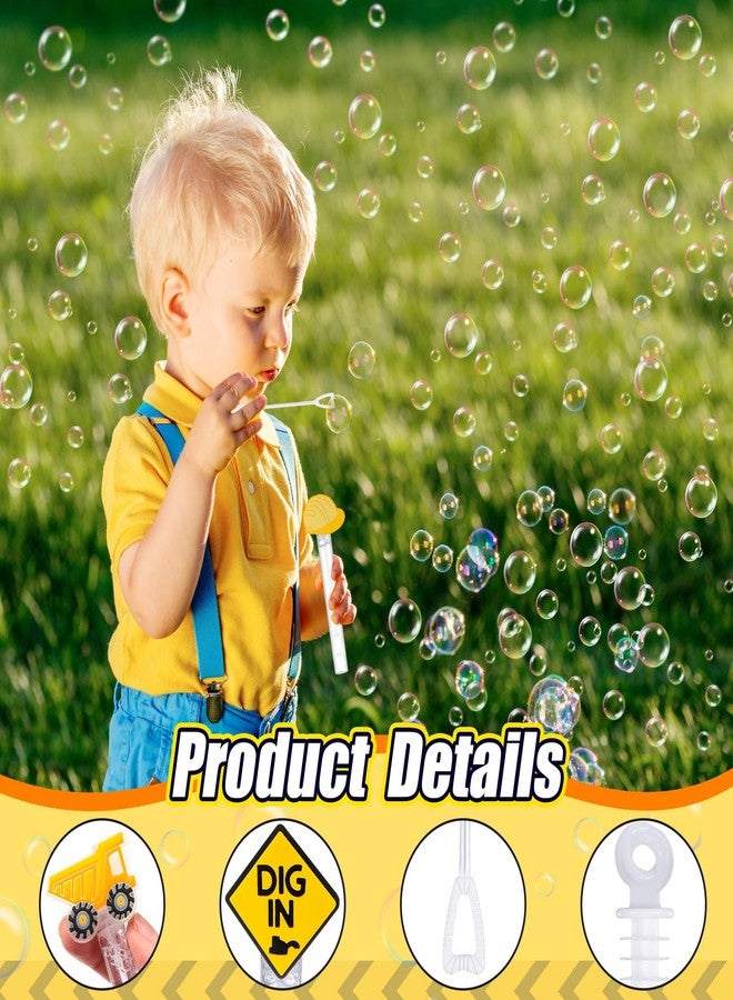 Silipull 48 Pcs 4.2'' Mini Bubble Wands Bubbles Party Favors Birthday Party Supplies Favor Decorations for Gift Back to School Goodie Bag, Contains Liquid(Construction) - Image 2